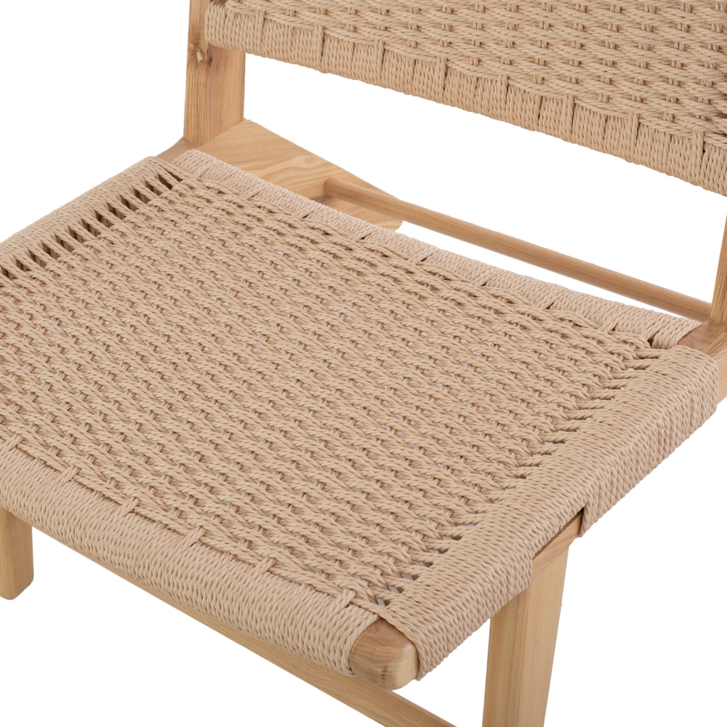 Karrige ANIKA pa krahë, dru, litar i thurur, FH8917.01, 67.5x75x73.5 cm