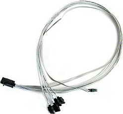 Kablë Adaptec I-HDMSAS-4SATA-SB.8M, Mini SAS HD (SFF-8643) në 4x SATA/Sideband (SFF-8448), 0.8 m, 6 Gbit/s, Gri