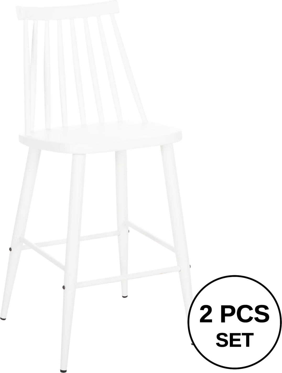 Karrige për bar mesatare Vanessa FH9300.11 polipropilenë & metal-bardhë 45,5x46x97Hcm., set prej 2 copë