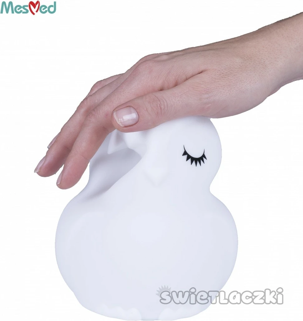 Llambë nate silikoni Mesmed MM013, buf, me telekomandë, LED, e bardhë