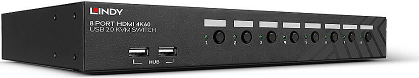 Switch KVM LINDY 8-Port HDMI 4K60, USB 2.0, Audio, Rack 1U, i zi