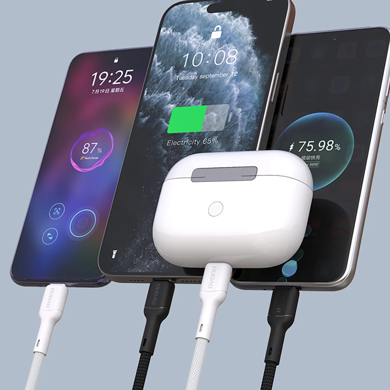 Kabllo Dudao L9X, 2m, USB-C në Lightning, 30W, e zezë