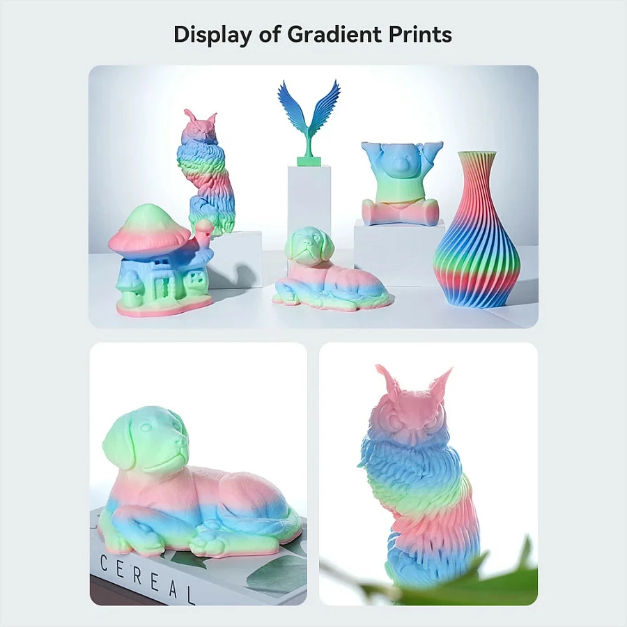 Filament PLA Creality Hyper Series 3301010424, 1.75mm, 1kg, gradient (blu/gjelbër/rozë)