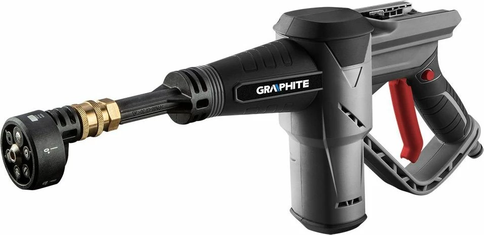 Larëse me presion Graphite Energy+ 58G083, me bateri 18V, 24 bar, 170 l/h, zorrë 5 m, pa bateri dhe karikues, gri/zezë