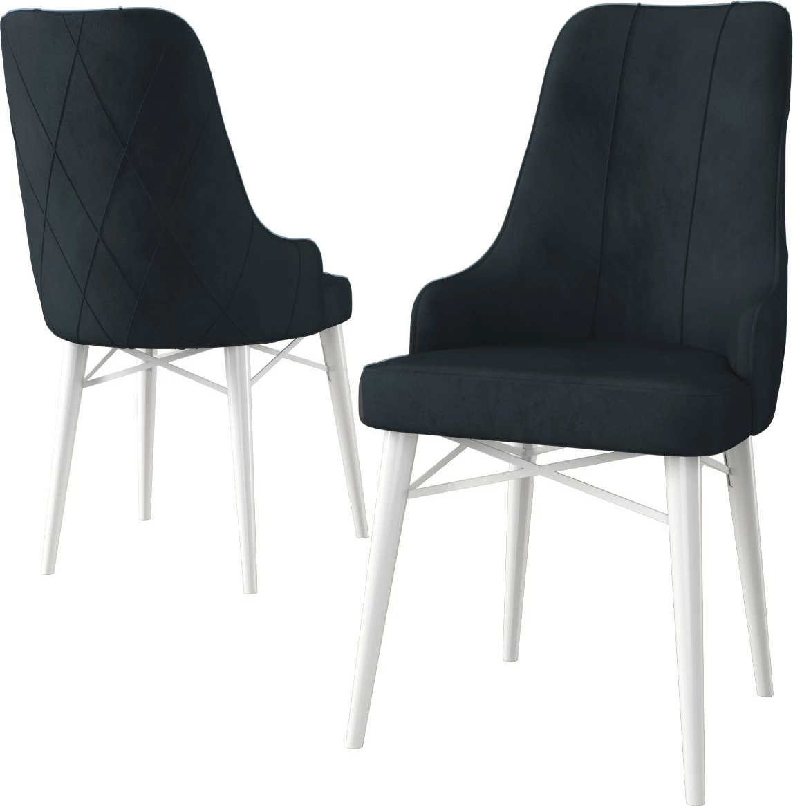Set karrigesh (2 copë) Hanah Home, Neta, antracit dhe e bardhë