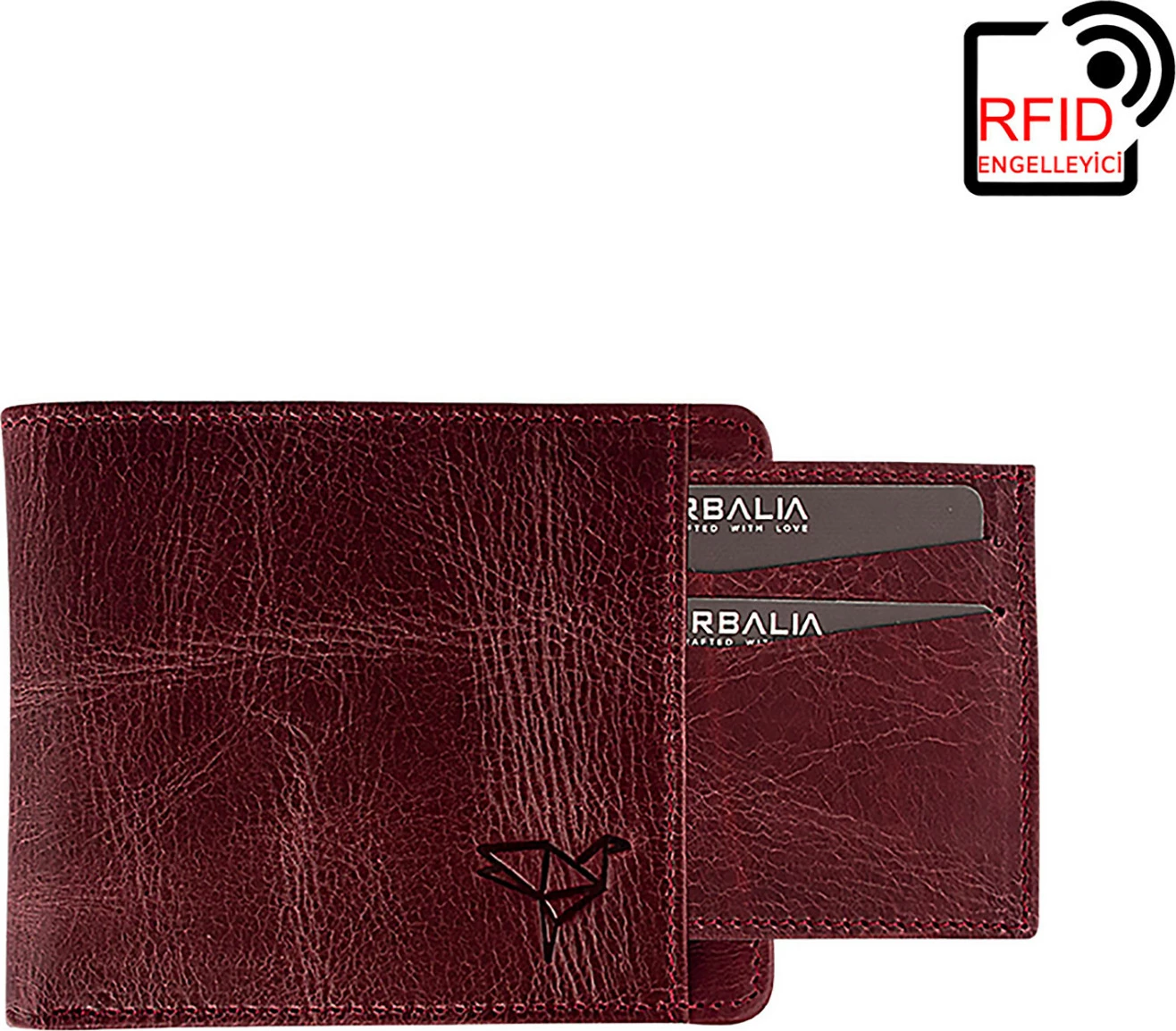 Portofol për meshkuj, ngjyrë e kuqe claret, Zoozie Bags Kanguru