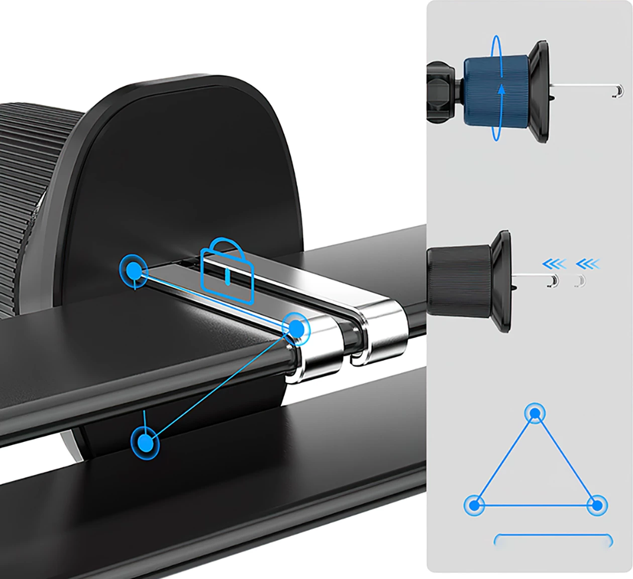 Mbajtës magnetik për veturë Wozinsky WCT5-6S4Y me karikues wireless Qi/MagSafe 15W, i zi