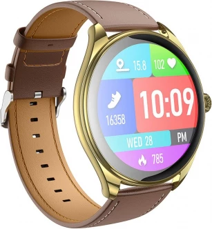 Smartwatch HOCO Y22 1.43\" 466x466 BT 5.3 me thirrje IP67 200mAh, ari, me rrip shtesë i zi