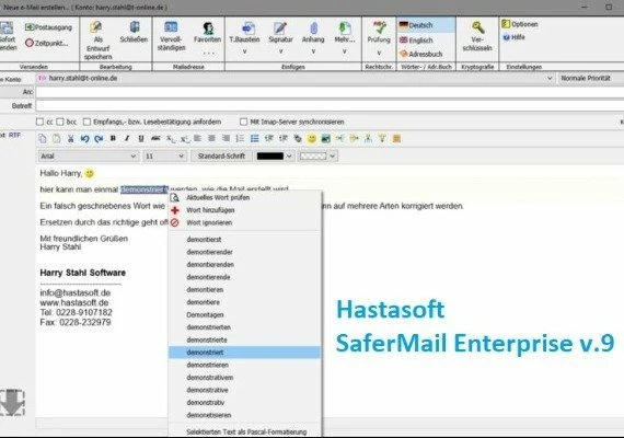 Hastasoft SaferMail Enterprise v.9 GER DE Global