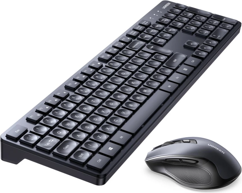 Set tastierë dhe maus wireless Ugreen MK006, 2.4GHz, e zezë