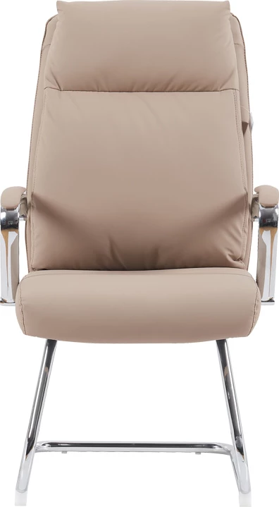 Karrige vizitori Siquel I, lëkurë artificiale, ngjyrë kapuçino, 58x62x105cm