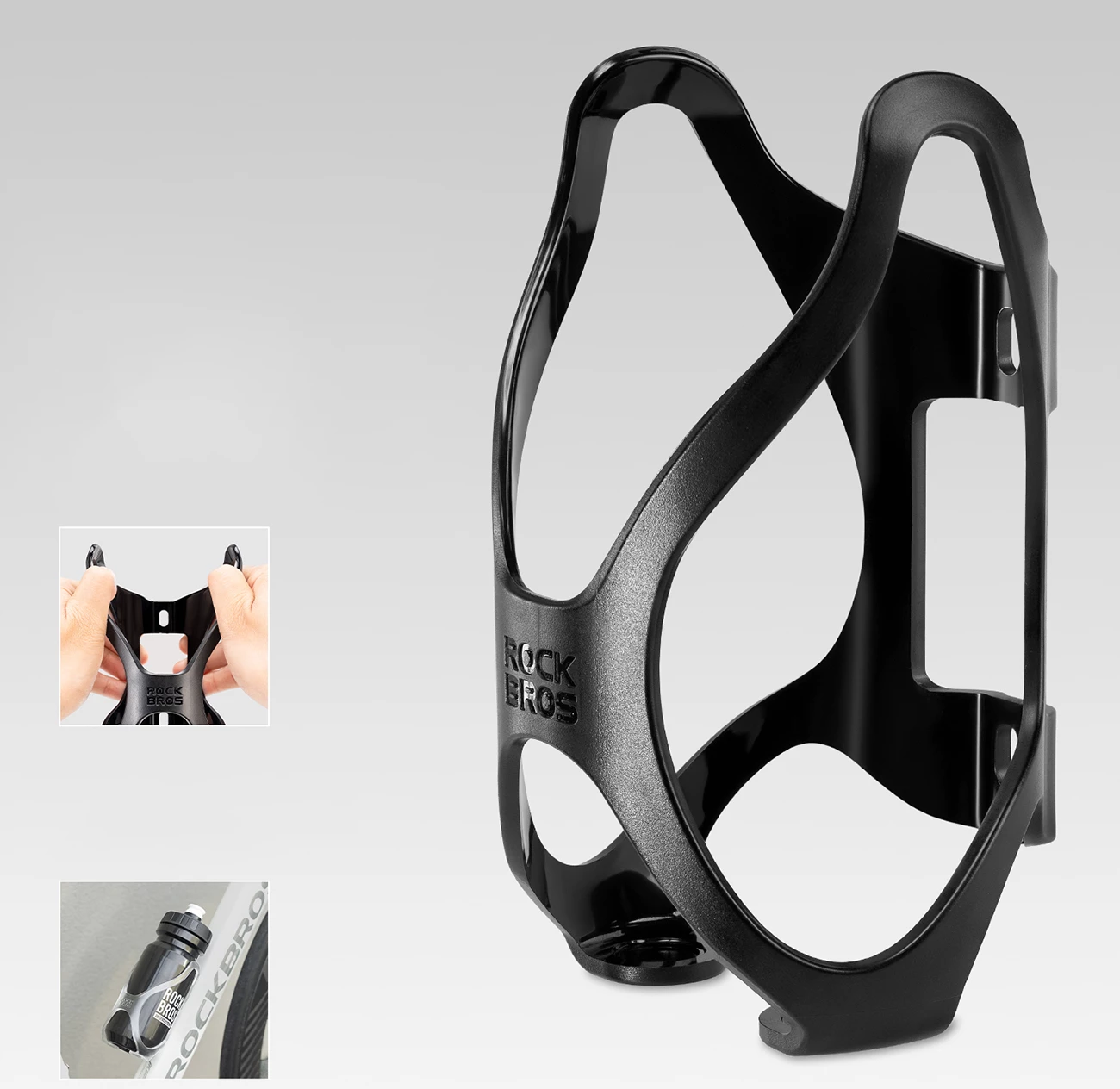 Mbajtës shishe për biçikletë Rockbros LK24-H018, 34 g, PC plastikë, e zezë