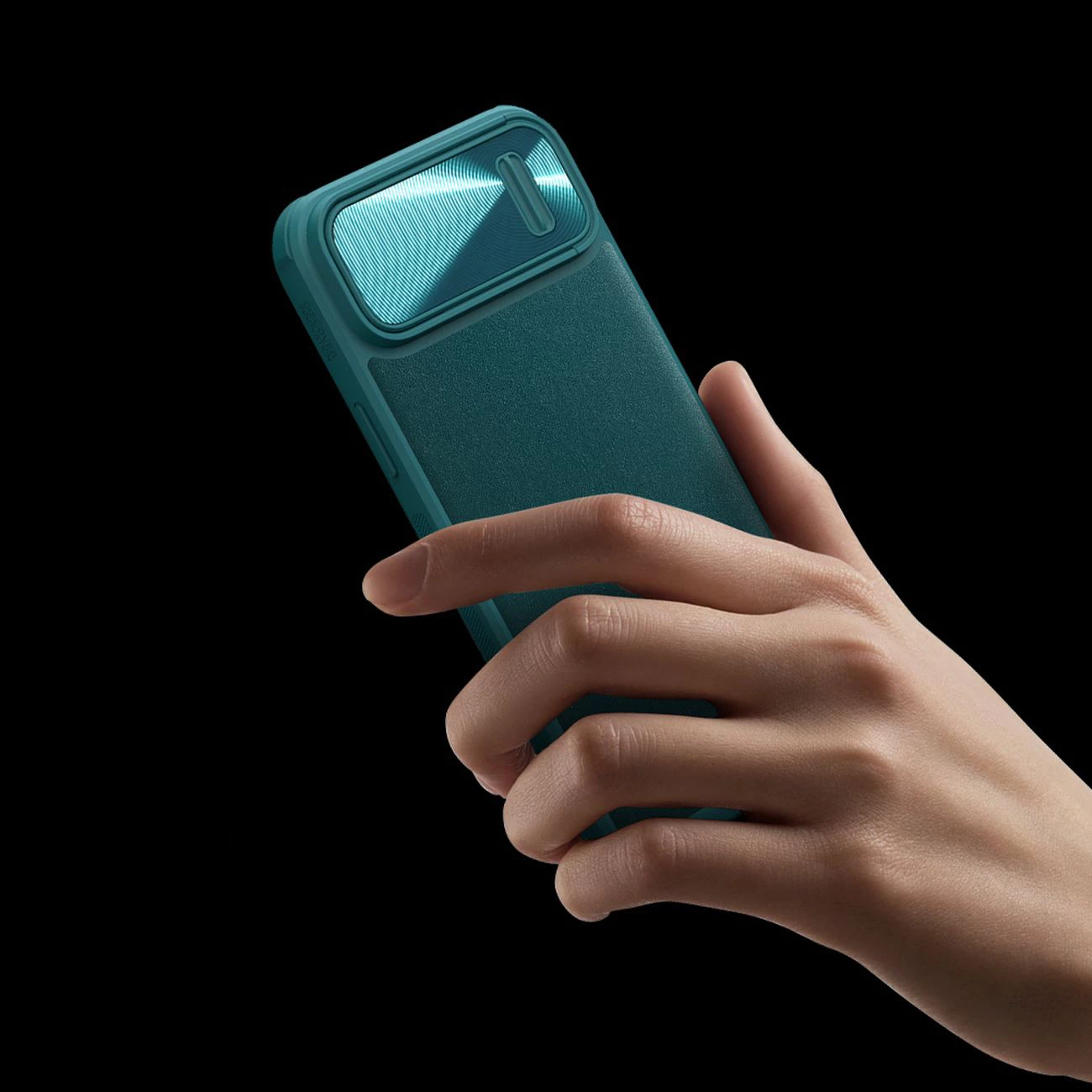 Mbështjellës Nillkin CamShield Leather S Case për iPhone 14, me kapak kamere, e zezë