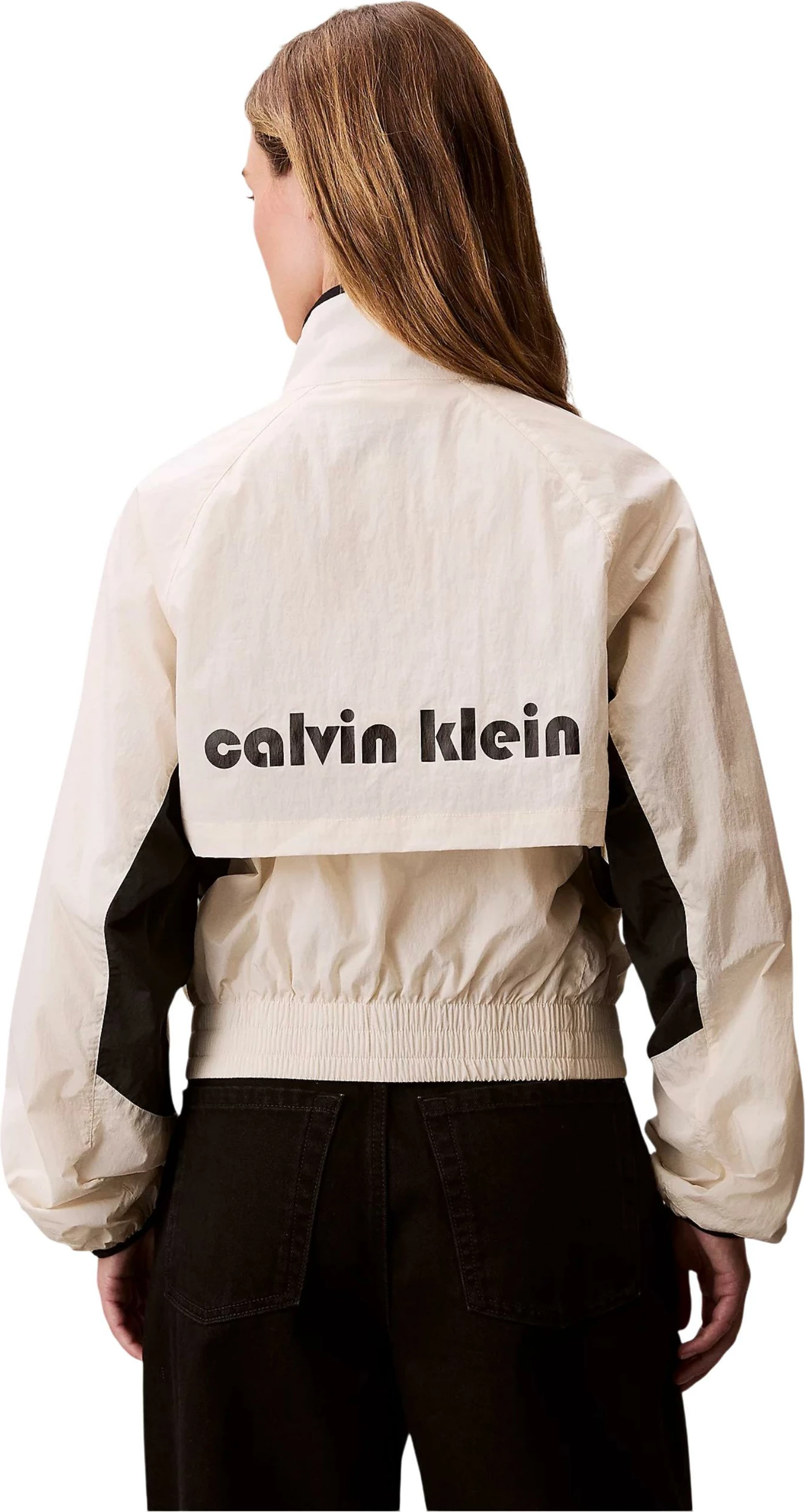 Jakne sportive për femra Calvin Klein Jeans Retro Track LV047C506G, latte [Madhësia: XS]
