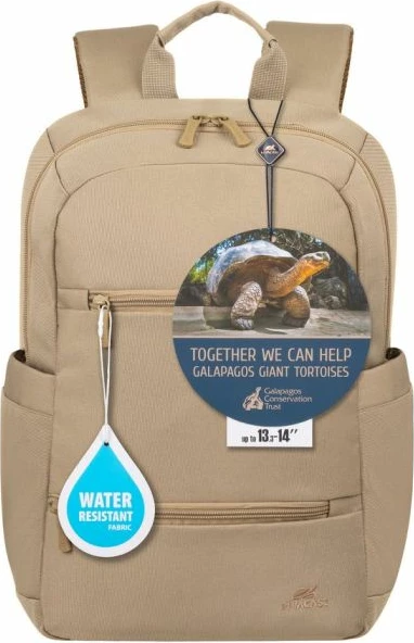 Çantë shpine për laptop RIVACASE 8264 13.3-14", material i papërshkueshëm nga uji, bezhë