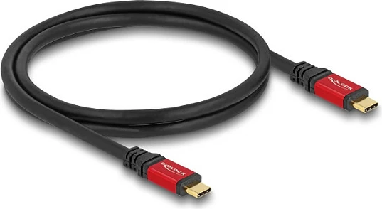 Kabllo USB-C DeLOCK USB4 Gen 2x2 20Gbps, PD 100W, 0.8 m, kuqe/zezë