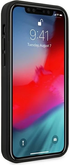 Mbështjellës Ferrari FESPEHCP12LBK për iPhone 12 Pro Max 6.7", i fortë, On Track Perforated, i zi