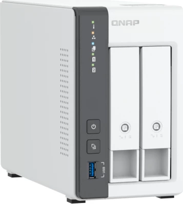 NAS server QNAP TS-216G, 2-bay (2 disqe), 4GB RAM, 2.5GbE, bardhë