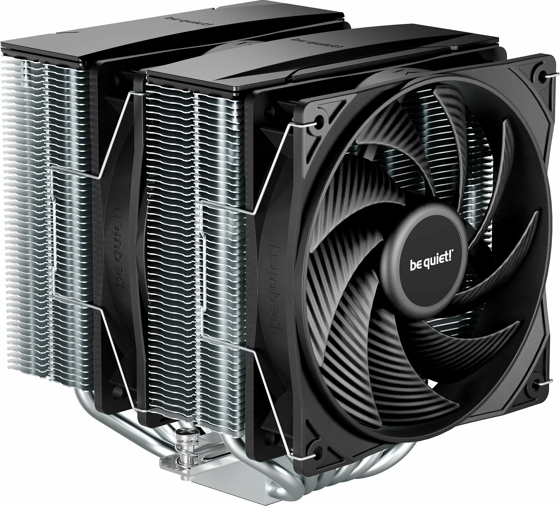Ftohës CPU be quiet! Pure Rock Pro 3 BK041, dual-tower, 2x120mm PWM, 250W TDP, argjendtë/zezë