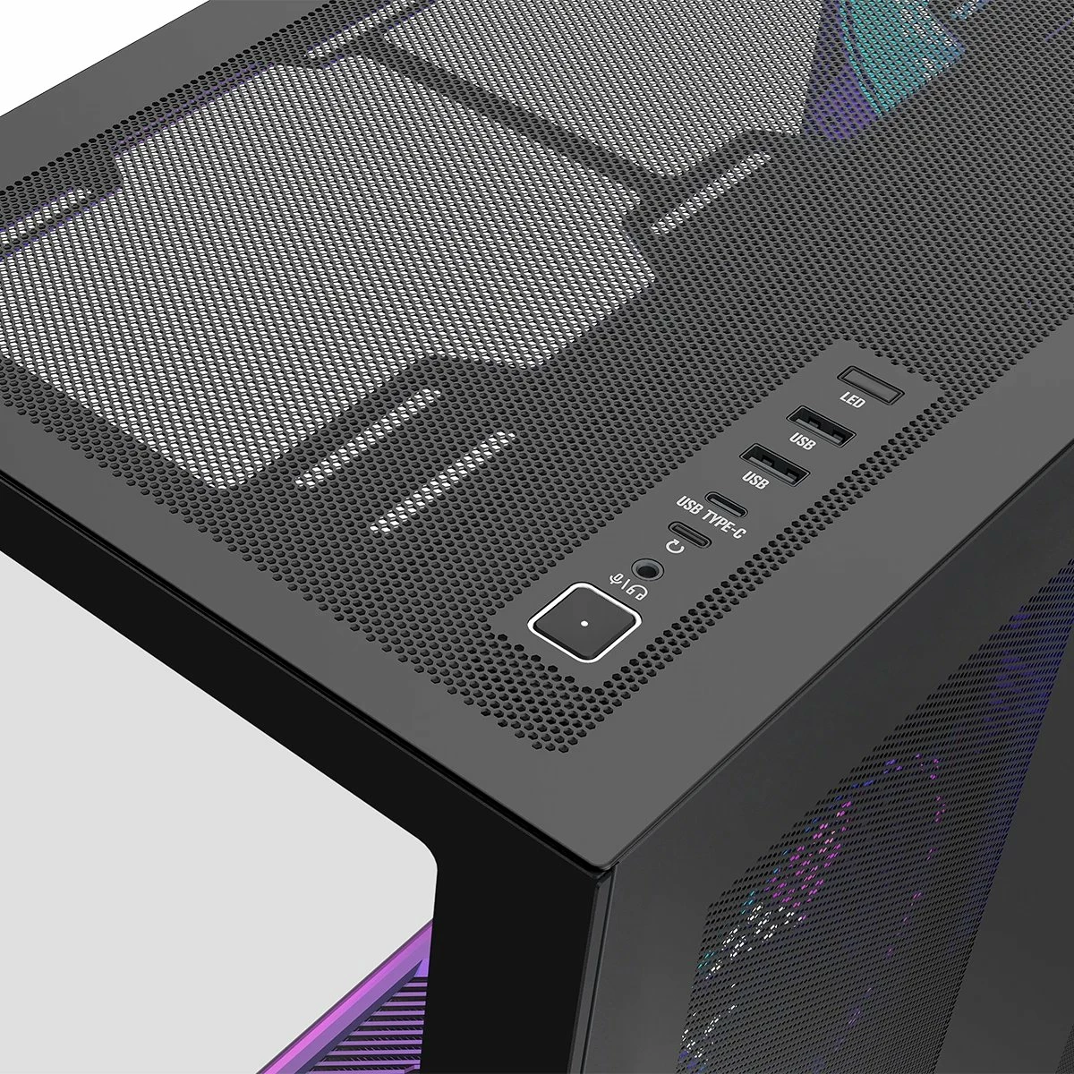 Kasë Modecom Volcano Space XL ARGB (AT-SPACE-XL-5F-ARGB-10) Full Tower ATX/eATX, 5x ventilatorë ARGB 140mm, USB-C, e zezë