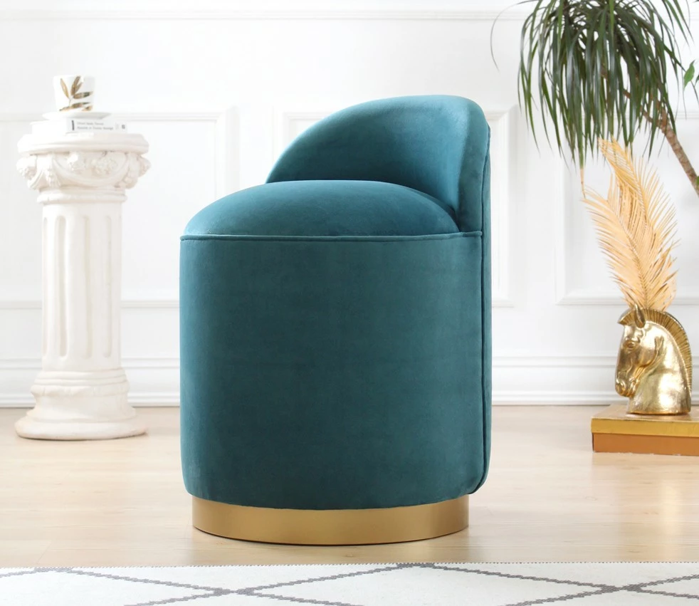 Puf Atelier del Sofa, kadife, ngjyrë jeshile petrol, Dover