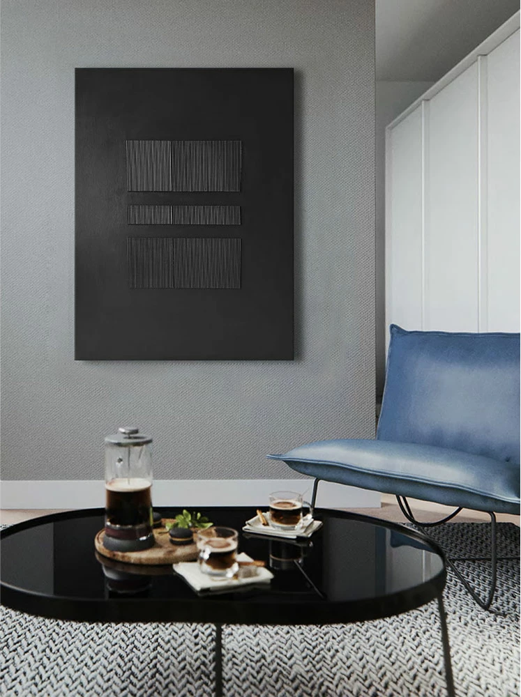 Pikturë dekorative BLACKSTORM, kanavacë e zezë, 75x100x3cm