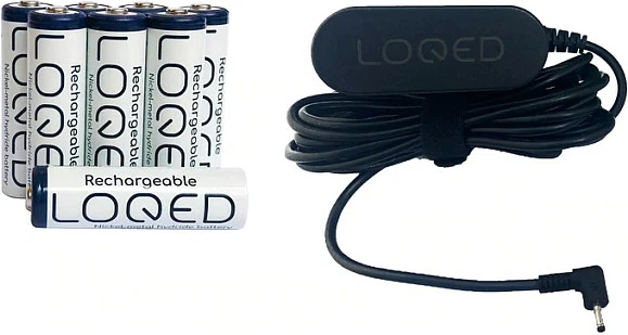 Kit energjie Shelly LOQED, bateri të rikarikueshme + adaptor, i zi