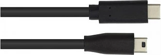 Kabllo USB GoodConnections USB 2.0, USB-C në Mini USB-B 5-pin, 5m, e zezë