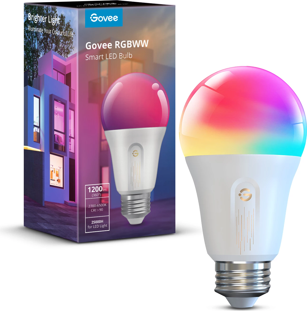 Llambë smart LED Govee RGBWW E27 1200lm 12W
