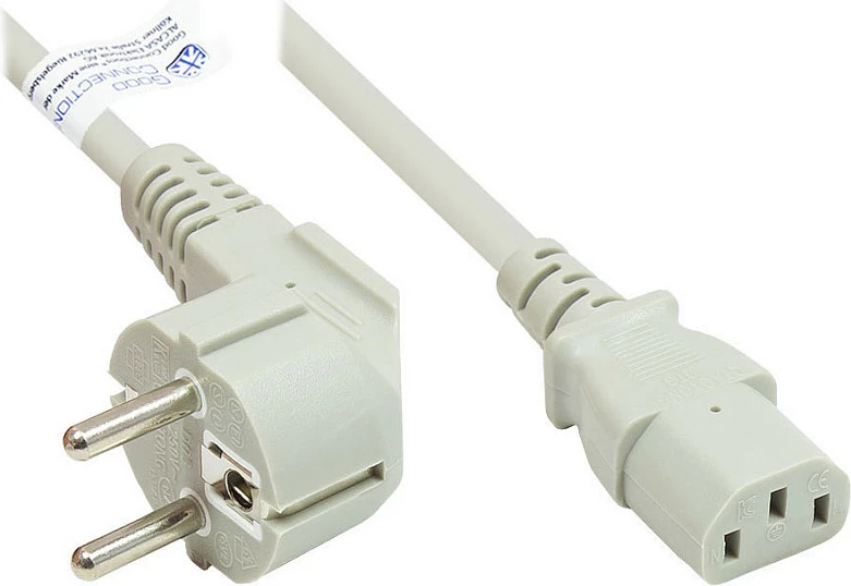Kabllo rryme GoodConnections Schuko (CEE 7/7) në IEC C13, 3m, 10A/250V, e bardhë