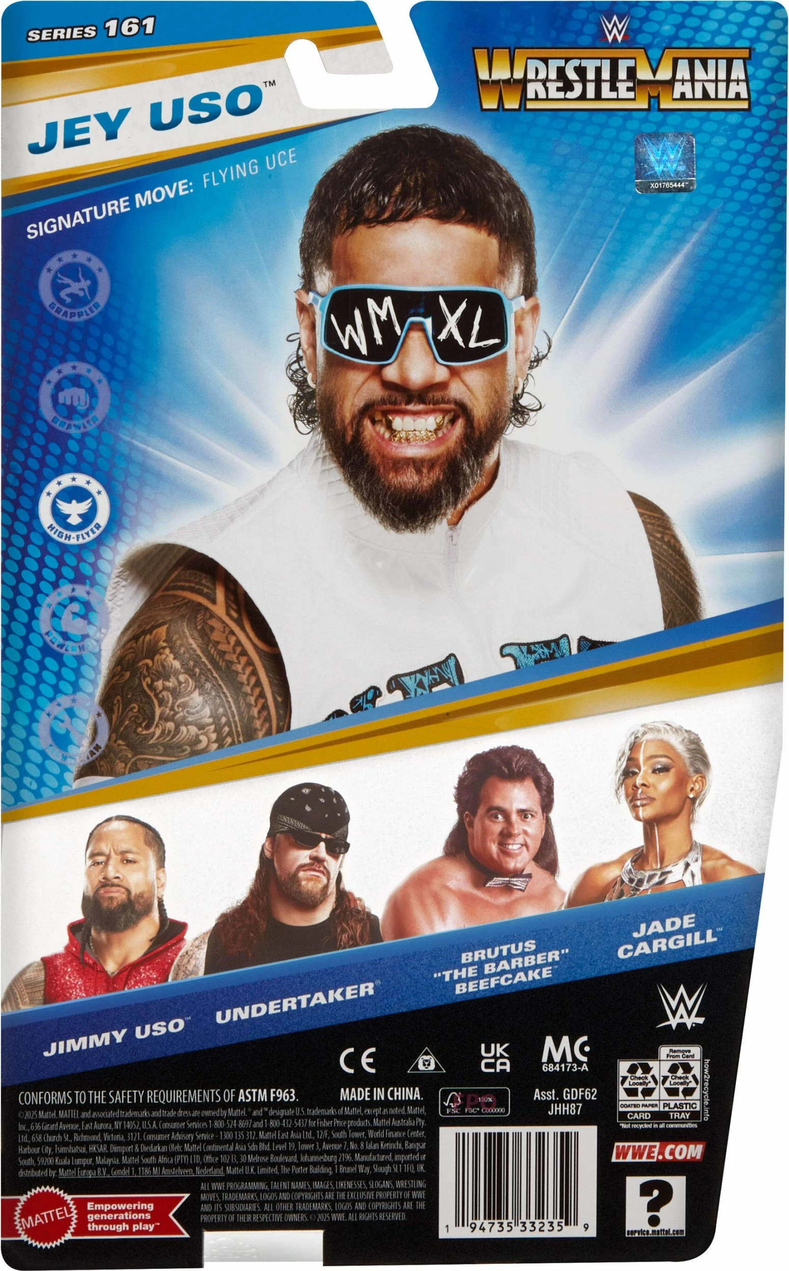 Figurë aksioni Mattel WWE Main Event Jey Uso JHH87 15 cm, shumëngjyrëshe