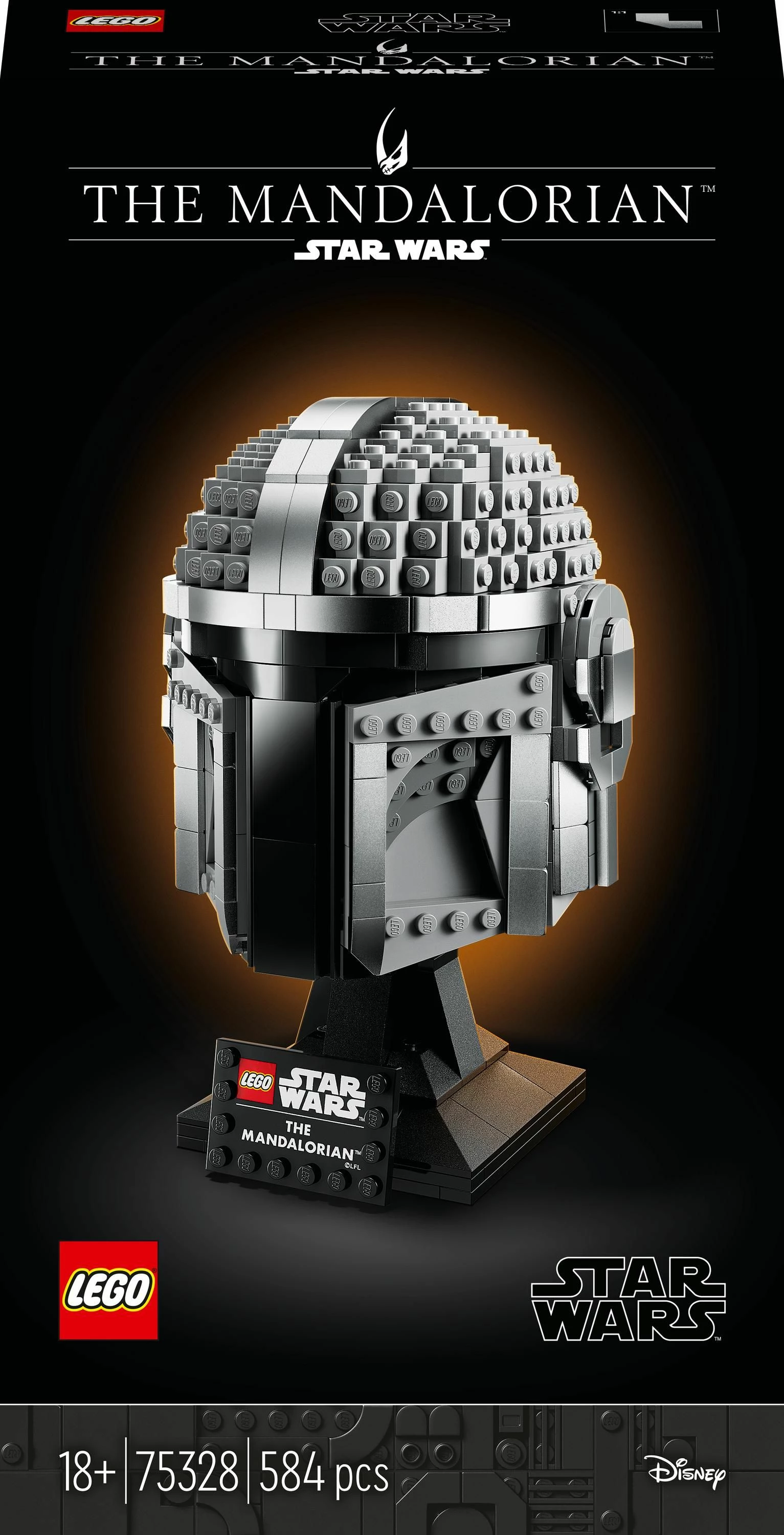 Set LEGO Star Wars Mandalorian Helmet 75328, 584 copë, 18 cm, 18+, gri