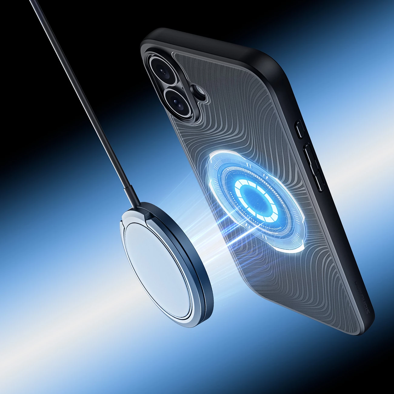 Mbështjellës Dux Ducis Aimo Mag për iPhone 16 Plus, MagSafe, i zi