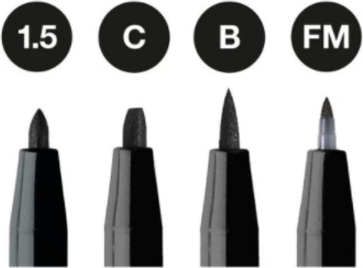 stilolaps vizatimi Faber-Castell Pitt Artist Pen FC-167153, set 4 copë, e zezë