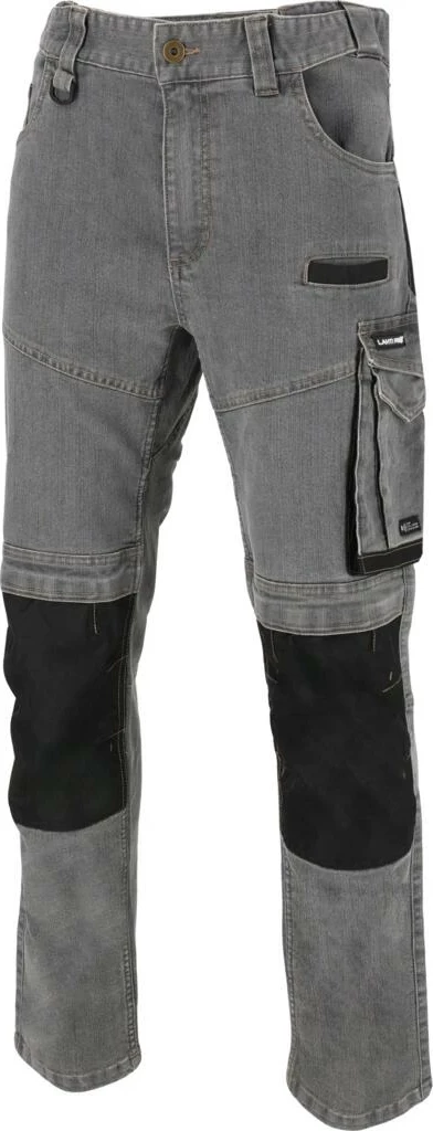 Pantallona pune xhinse LAHTI PRO L4054205, 2XL, stretch, me pjesë të përforcuara, gri