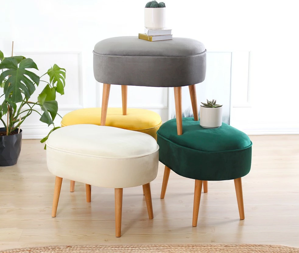 Puf Atelier del Sofa, kadife e verdhë