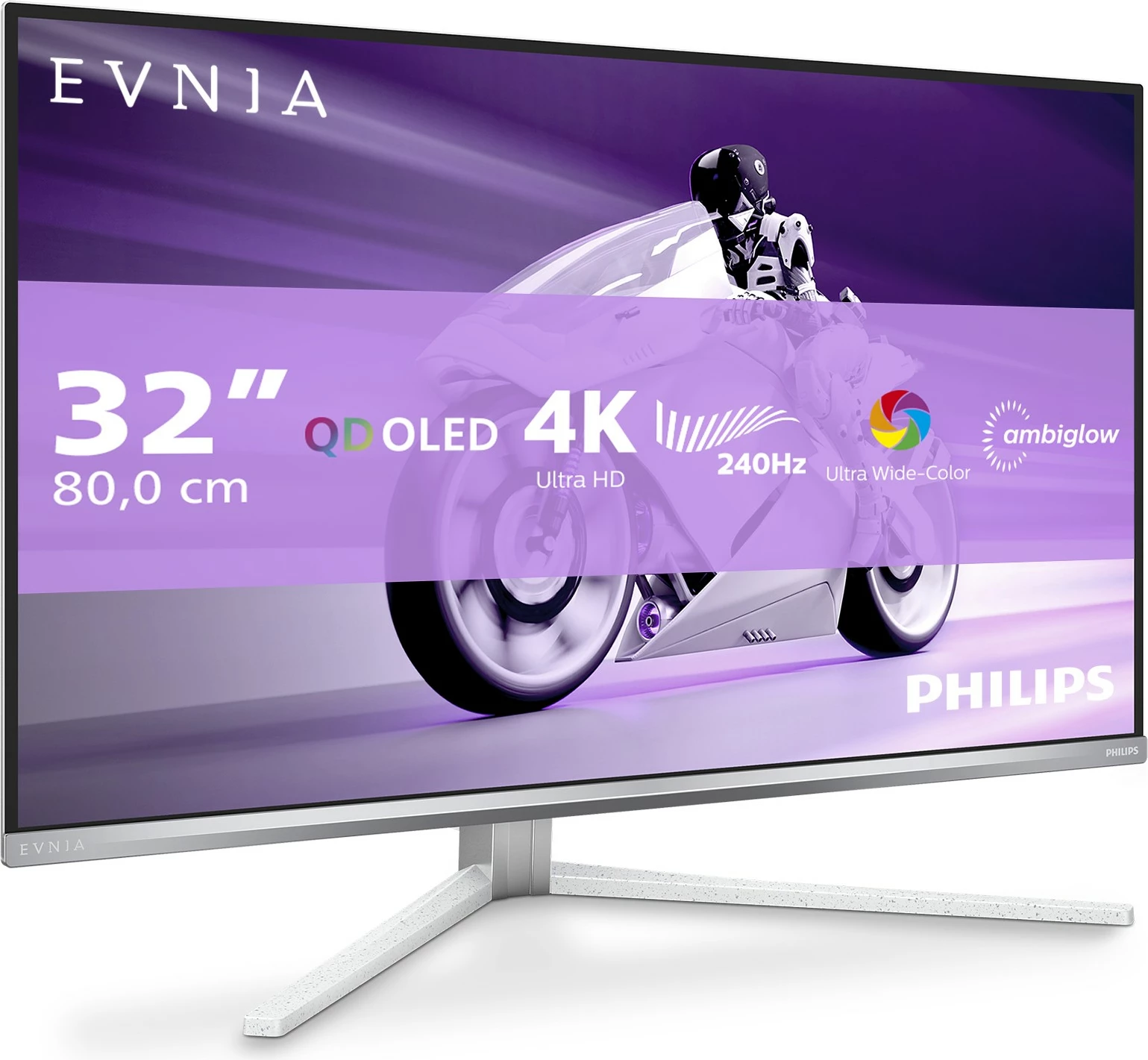 Monitor Philips 32M2N8900, 31.5 inç, QD-OLED, 4K, FreeSync, i bardhë