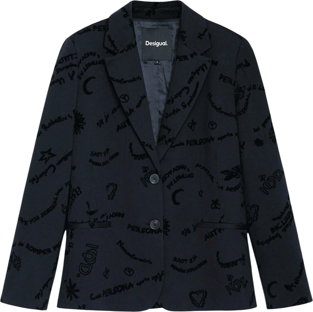 Blazer për femra Desigual AME_DORA 26WWEW44, i zi [Madhësia: L]