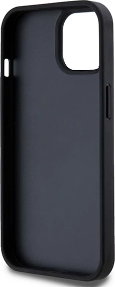 Mbështjellës DKNY Leather Checkered Mono Pattern & Printed Stripes për iPhone 15/14/13, i zi