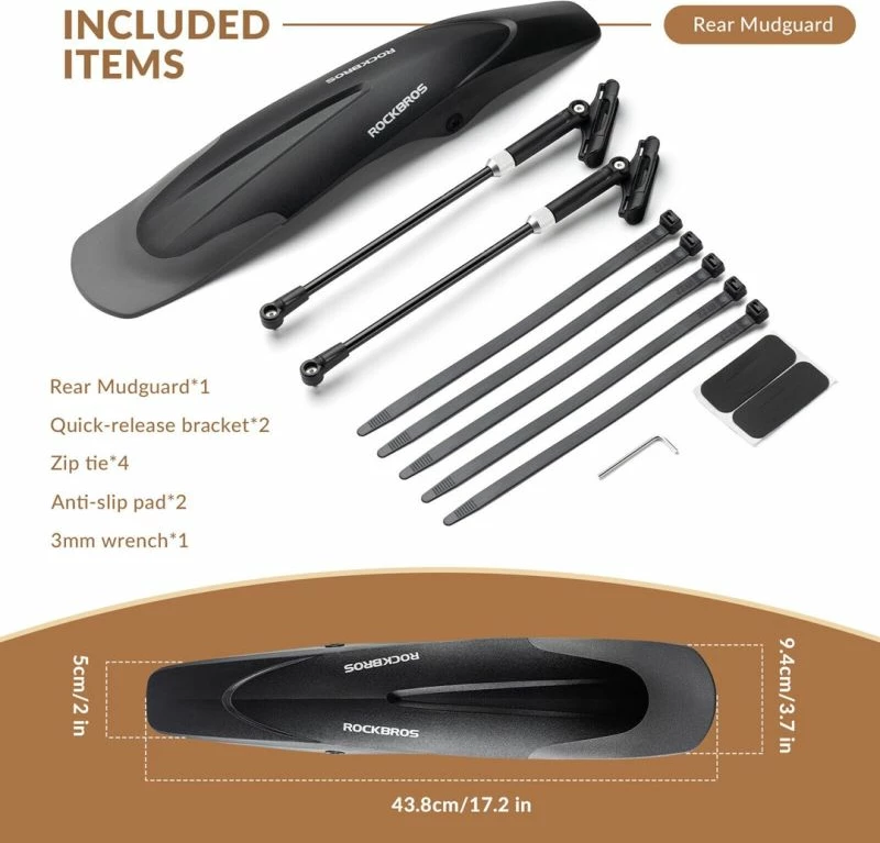 Mburojë mbrapa biçiklete Rockbros, e zezë