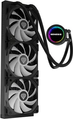 Kasë ftohëse me ujë Natec HYDRIA GENESIS 360 ARGB, 3 ventilatorë, e zezë