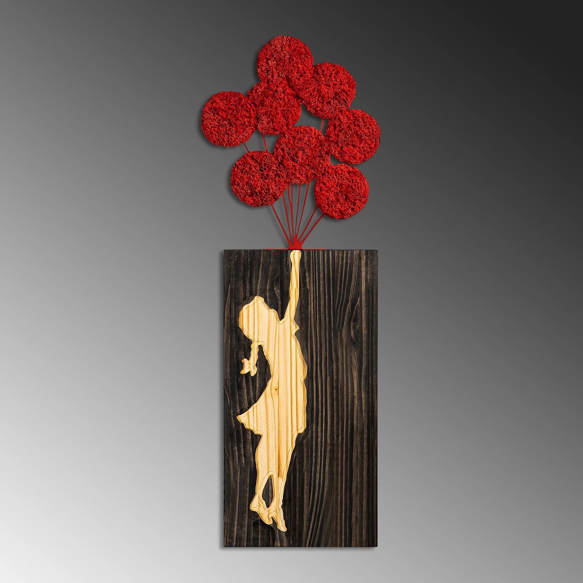 Aksesor dekorativ prej druri për mur, Wallity Banksy, 34x99cm