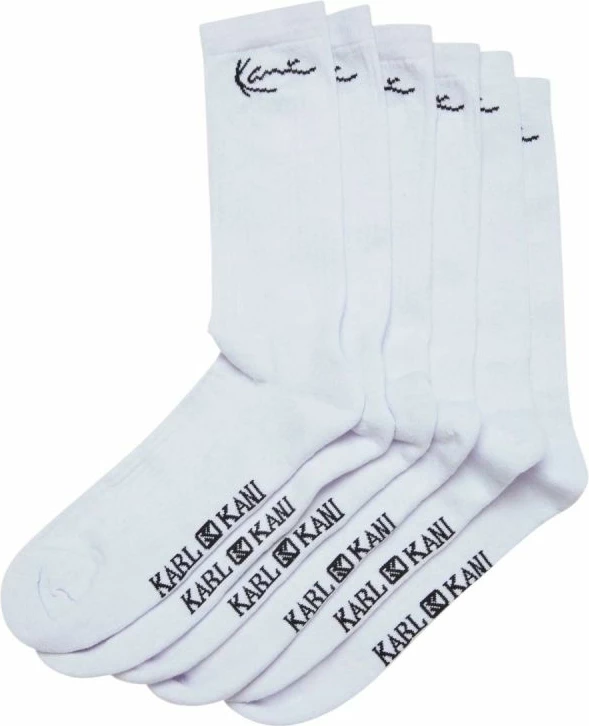 Çorape Karl Kani Signature Long 6-pack, të bardha