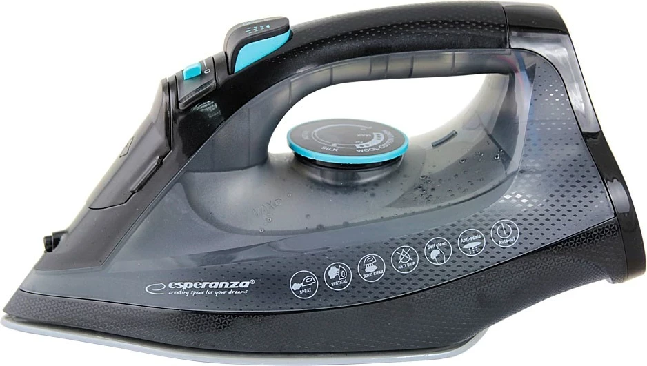 Hekur me avull Esperanza EHI010, 2600 W, pllaka qeramike, zi/gri