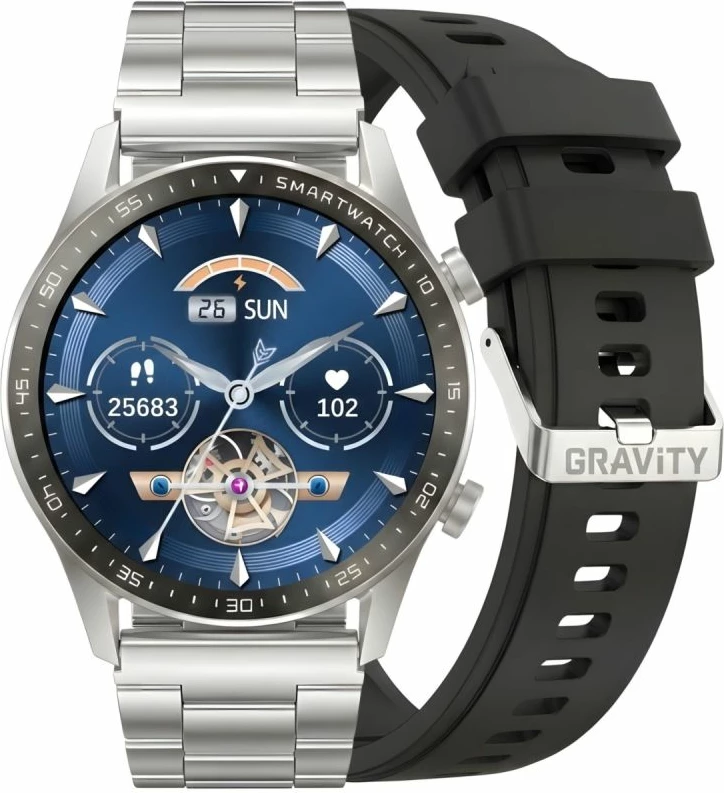 Smartwatch Gravity GT10-6, argjendtë, set me rrip dhe byzylyk