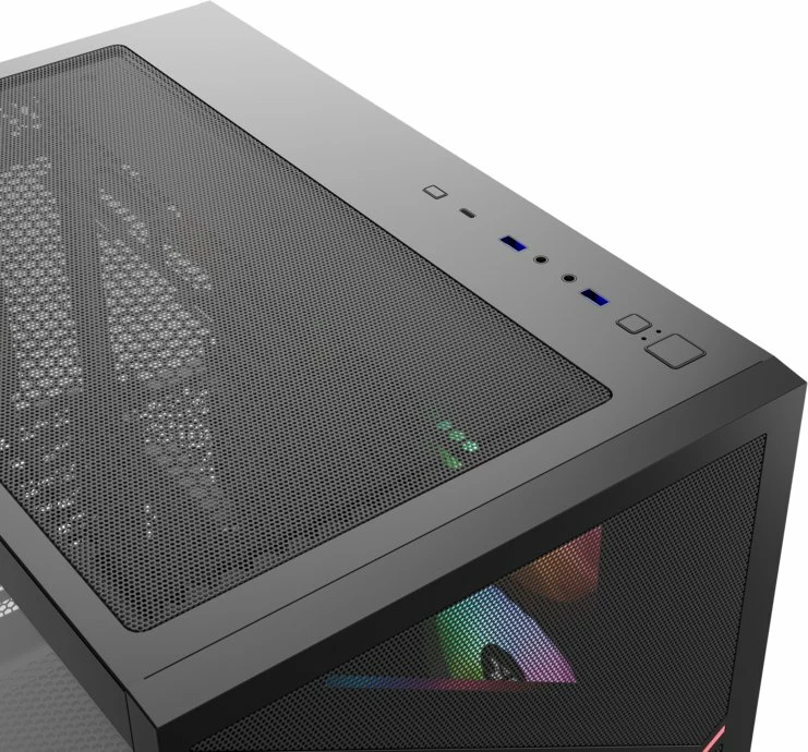 Kasë XYZ PC GEAR Qubex X-CS-QUBEX-B Midi Tower ATX, xham i temperuar, 4x ventilatorë ARGB 120mm, USB Type-C, e zezë