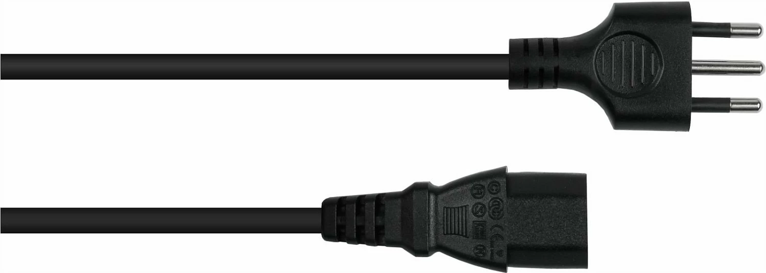 Kabllo rryme Kabelmeister, prizë italiane 3-pin në IEC C13, 1.8m, e zezë