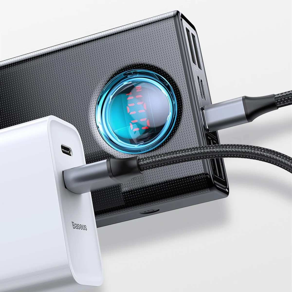 Powerbank Baseus Amblight 30000mAh, 65W, i bardhë