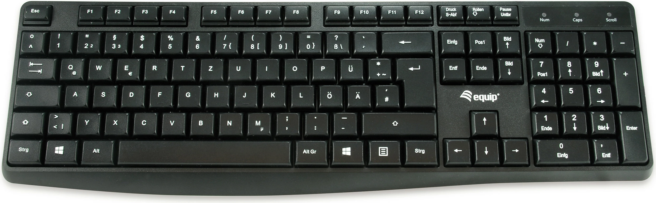 Tastierë EQUIP 100%, USB, QWERTZ, e zezë