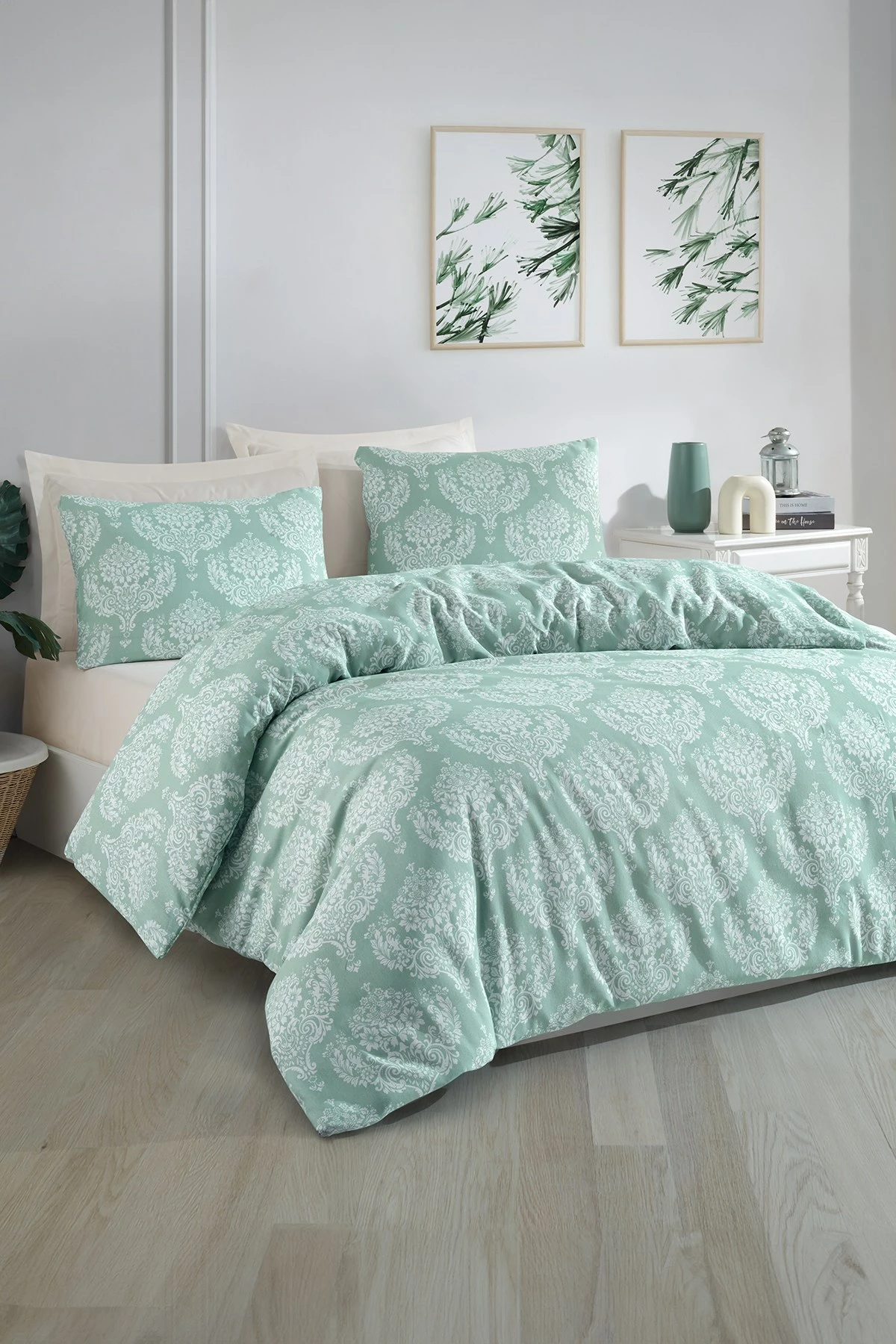 Set mbulesë për jorgan dopio, ngjyrë jeshile ujore, L'Essentiel Linge de Maison